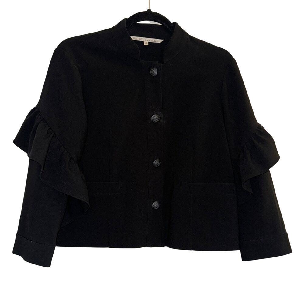RACHEL Rachel Roy Ruffle Sleeve Blazer Jacket Black Size M
